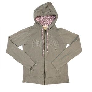 Vintage Y2K grey Billabong beach zip up hoodie